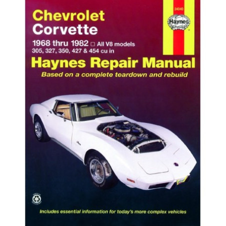 Chevrolet Corvette Haynes Repair Manual for 1968 thru 1982