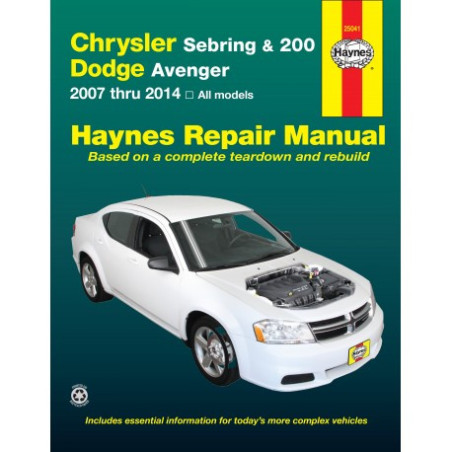 Chrysler Sebring and 200 and Dodge Avenger for 2007-2014 Haynes Repair Manual covering the Sebring Sedan (2007-2010