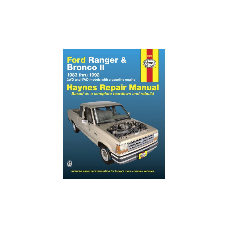 Ford Ranger & Bronco II Haynes Repair Manual covering all models 2WD and 4WD with a gasoline engine for 1983 thru 1