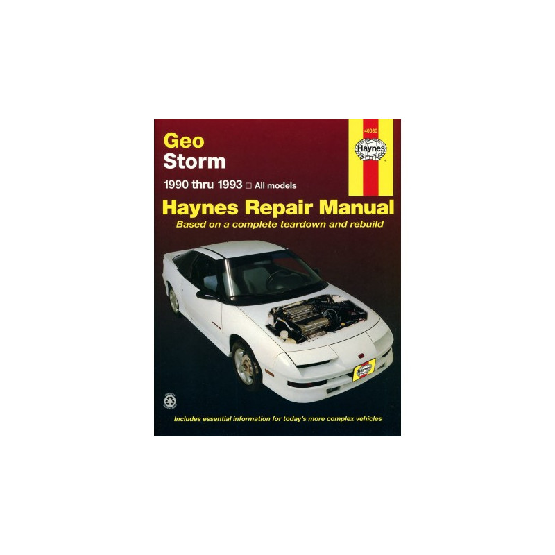 Geo Storm Haynes Repair Manual covering all Storm models from 1990 thru 1993