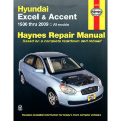 Hyundai Excel and Accent Haynes Repair Manual covering all models 1986 thru 2013