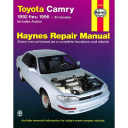 Toyota Camry Haynes Repair Manual covering all models of Camry (1992 thru 1996) and Avalon (1995 thru 1996)