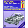 Toyota Corolla Tercel Haynes Repair Manual covering all models from 1980 thru 1982