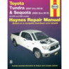 Toyota Tundra and Sequoia Haynes Repair Manual covering all 2WD and 4WD Tundra (2007 thru 2014) and Sequoia (2008 t