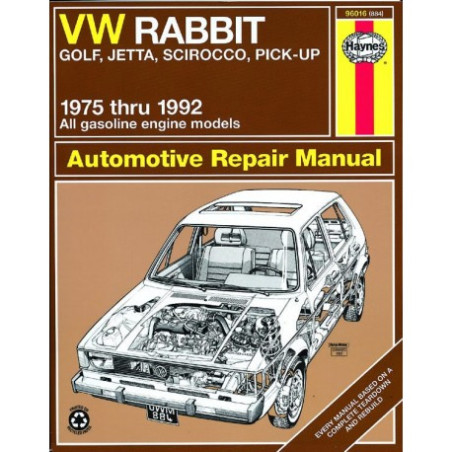 Volkswagen Haynes Repair Manual for VW Rabbit with gas engine ('75-'84) Rabbit convertible ('80-'84) Golf ('85-'92)