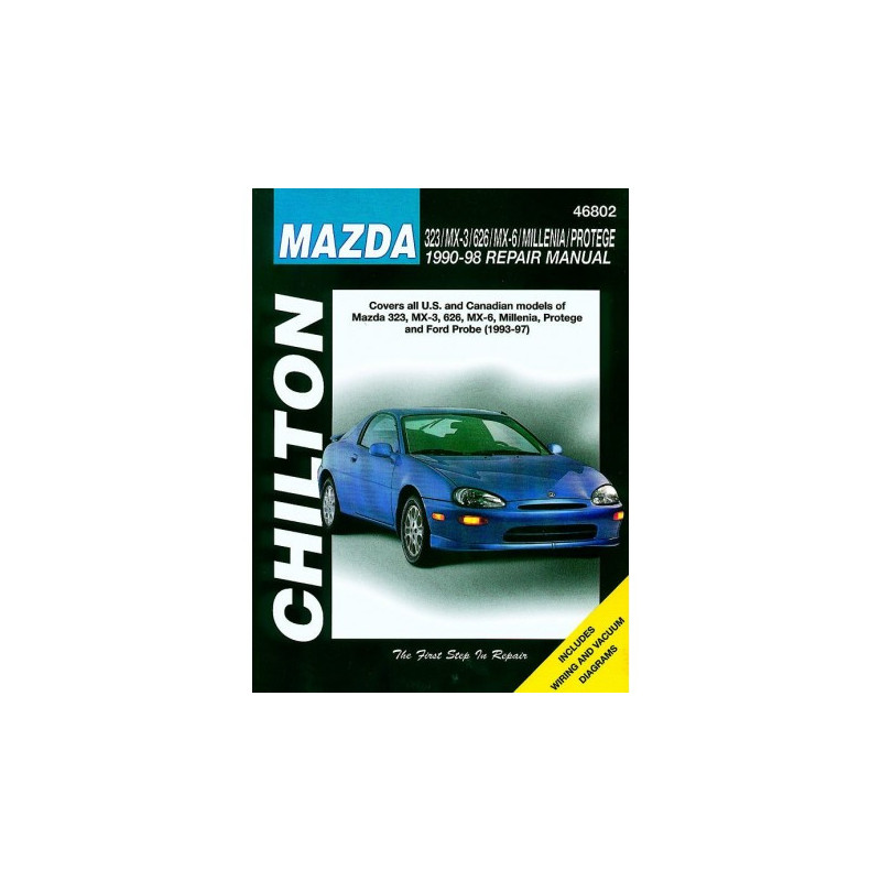 Mazda Chilton Repair Manual for 1990-98 covering all models of 323 MX-3 626 MX-6 Millenia Protege and Ford Probe (1